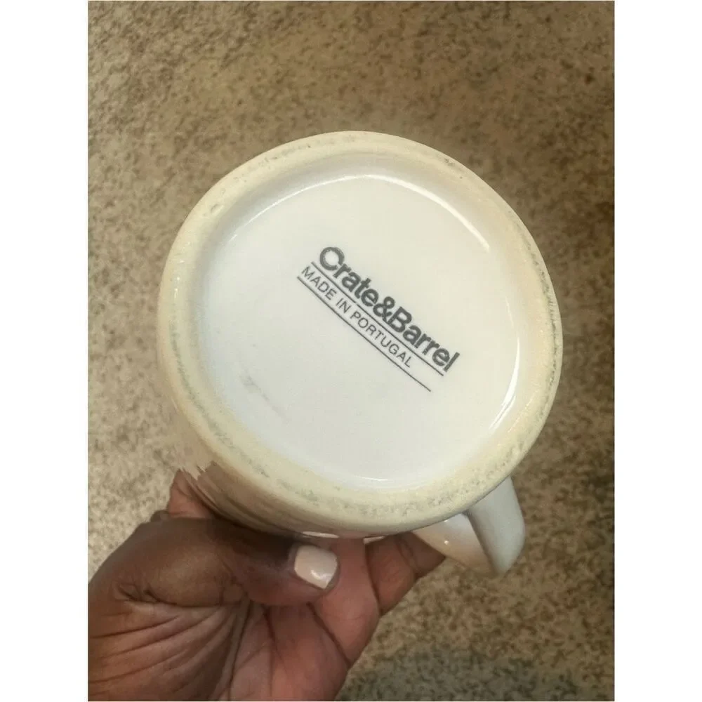 Crate & Barrel Chunky Handled Antiqued Mug